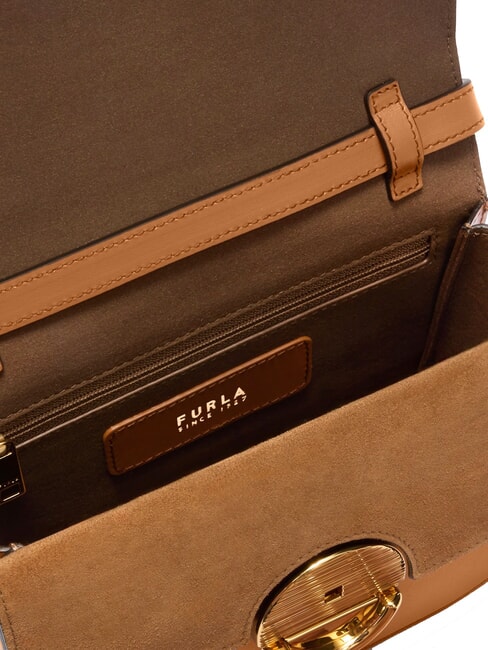 SFERA Mini bolso de hombro, en piel brandy - Bolsos Mujer