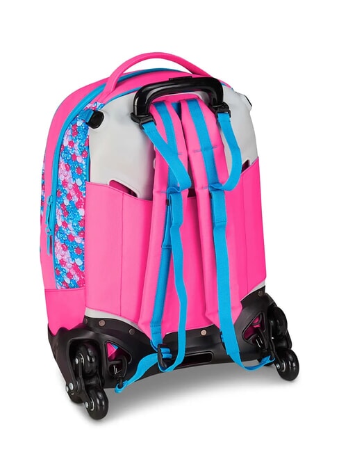 FEVER Mochila con ruedas desmontable de 3 ruedas turquesa fluorescente - Mochilas con ruedas