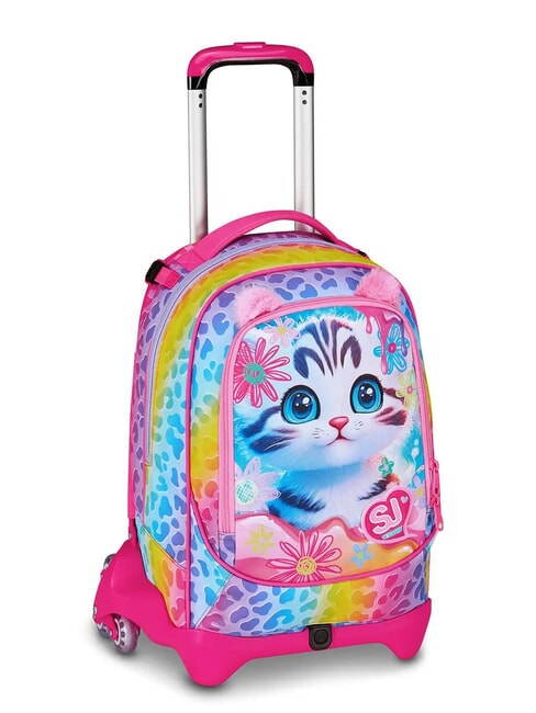 CAT&AIR Mochila con ruedas desmontable de 3 ruedas BOSQUE DE RAYAS NEGRAS - Mochilas con ruedas