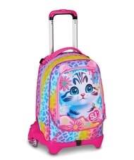 SJGANG CAT&AIR Mochila con ruedas desmontable de 3 ruedas BOSQUE DE RAYAS NEGRAS - Mochilas con ruedas - 2