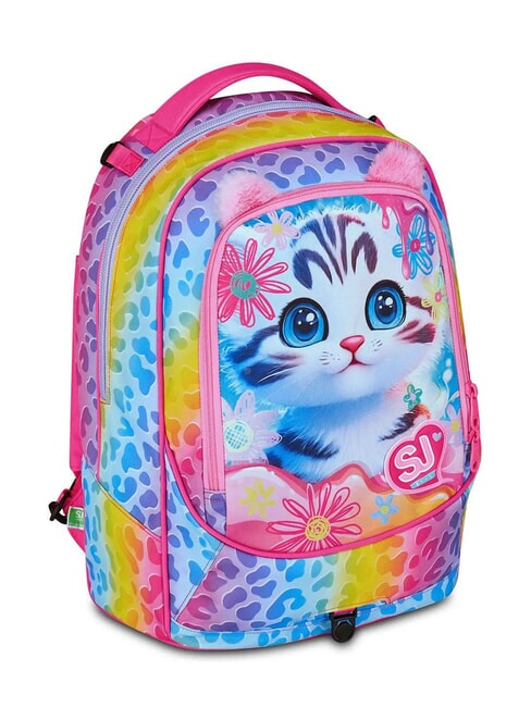 CAT&AIR Mochila con ruedas desmontable de 3 ruedas BOSQUE DE RAYAS NEGRAS - Mochilas con ruedas