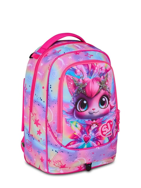 CAT LED Mochila con ruedas desmontable de 3 ruedas fuxiafluo - Mochilas con ruedas