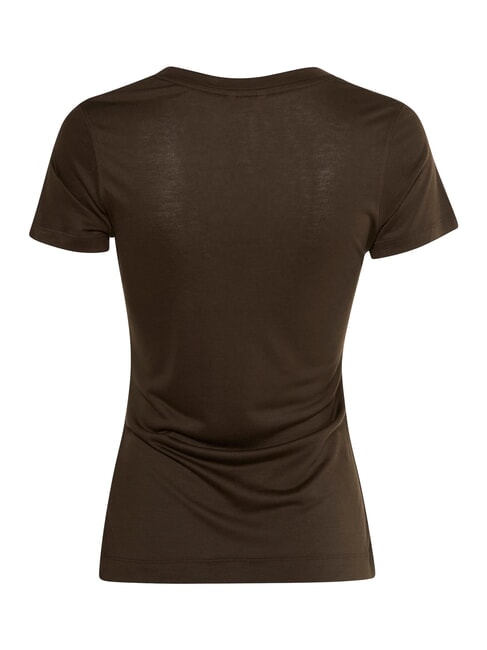 VN SS LIGHT BASIC Camiseta suave con cuello en V marrón espresso - camiseta