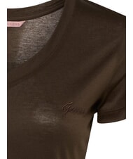 GUESS VN SS LIGHT BASIC Camiseta suave con cuello en V marr&oacute;n espresso - camiseta - 3
