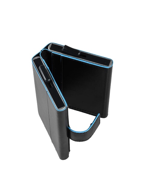 CAMPIONARIO - BLUE SQUARE Cartera tarjetero de piel  negro - Carteras Hombre