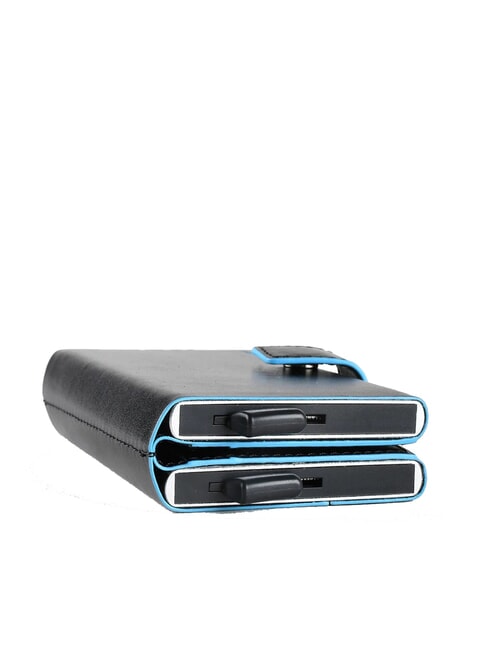 CAMPIONARIO - BLUE SQUARE Cartera tarjetero de piel  negro - Carteras Hombre