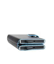 PIQUADRO CAMPIONARIO - BLUE SQUARE Cartera tarjetero de piel  negro - Carteras Hombre - 3