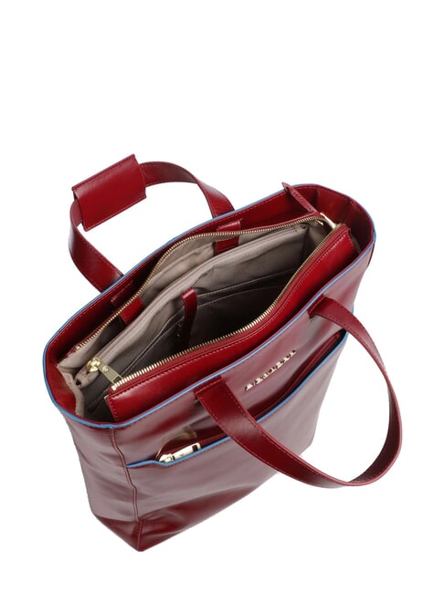 CAMPIONARIO - BLUE SQUARE Malet&iacute;n de cuero vertical para port&aacute;til de 14" ROJO - Maletines de Trabajo