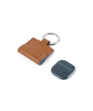 PIQUADRO CAMPIONARIO - BAGMOTIC Llavero de cuero con connequ Cuero / Azul - Llaveros - 2