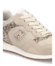 LIUJO MAXI WONDER LOW 02 Zapatillas deportivas con purpurina y malla cuerda/oro claro - Zapatos Mujer - 6