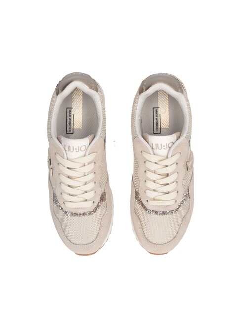 MAXI WONDER LOW 02 Zapatillas deportivas con purpurina y malla cuerda/oro claro - Zapatos Mujer