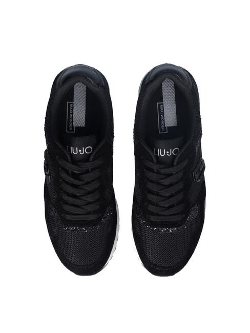 MAXI WONDER LOW 02 Zapatillas deportivas con purpurina y malla negro - Zapatos Mujer