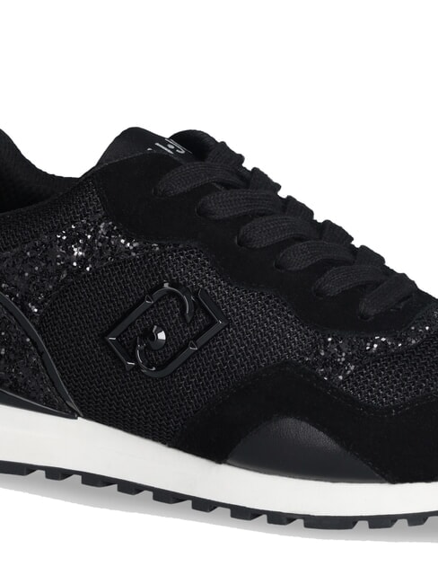 MAXI WONDER LOW 02 Zapatillas deportivas con purpurina y malla negro - Zapatos Mujer