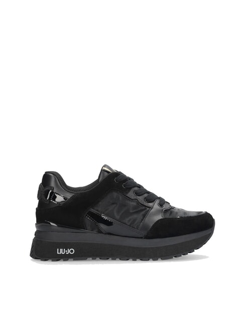 MAXI WONDER 91 Zapatillas de plataforma con inserciones de charol negro - Zapatos Mujer