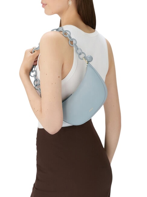 SFERA Bolso Ares de piel con asa de cadena cirro - Bolsos Mujer