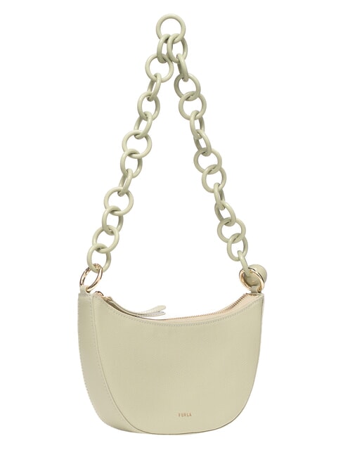 SFERA Bolso Ares de piel con asa de cadena salvia clara - Bolsos Mujer
