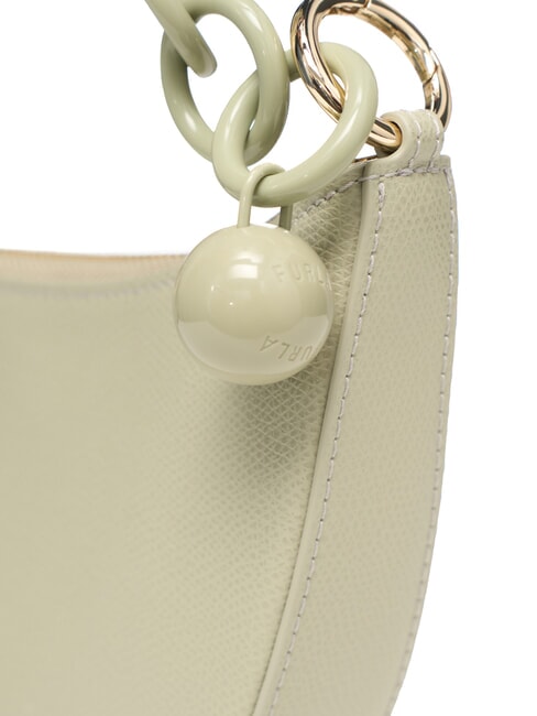 SFERA Bolso Ares de piel con asa de cadena salvia clara - Bolsos Mujer