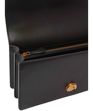 PINKO LOVE ONE CLASSIC Bolso bandolera de piel con solapa negro-oro antiguo - Bolsos Mujer - 7