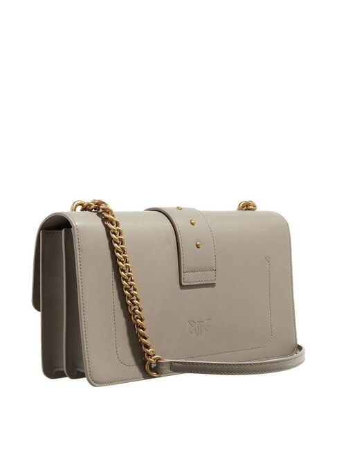 LOVE ONE CLASSIC Bolso bandolera de piel con solapa nogal-oro antiguo - Bolsos Mujer