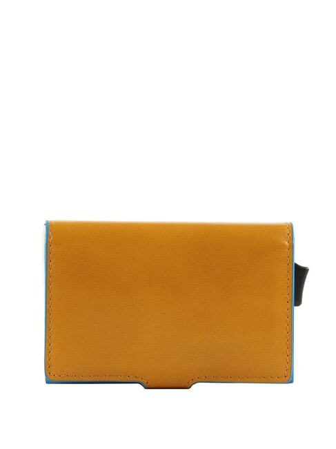BLUE SQUARE Tarjetero de piel y metal amarillo - Carteras Hombre