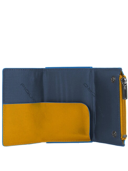 BLUE SQUARE Cartera de piel con sistema corredero amarillo - Carteras Hombre