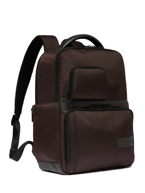 WOLLEM Mochila de piel y tela, soporte para portátil de 14" MORO - Mochilas para portátil