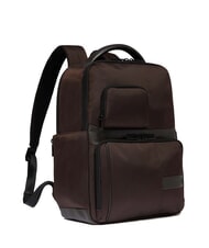 PIQUADRO WOLLEM Mochila de piel y tela, soporte para portátil de 14" MORO - Mochilas para portátil - 2