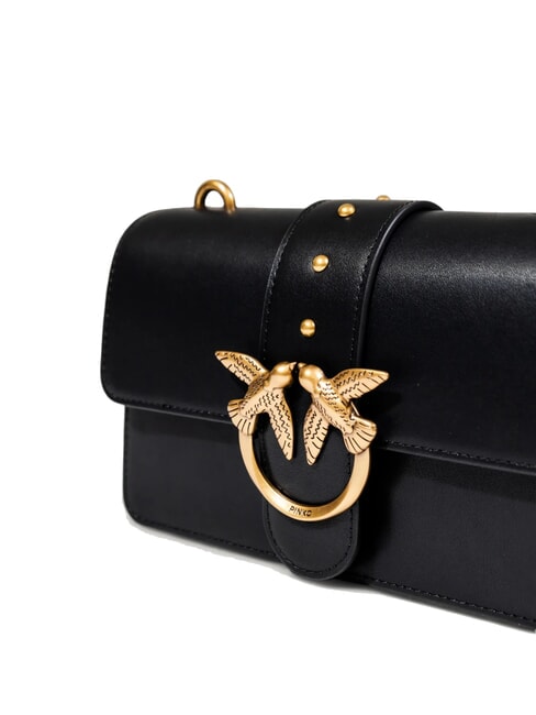 LOVE ONE CLASSIC Mini bolso de hombro de piel negro-oro antiguo - Bolsos Mujer