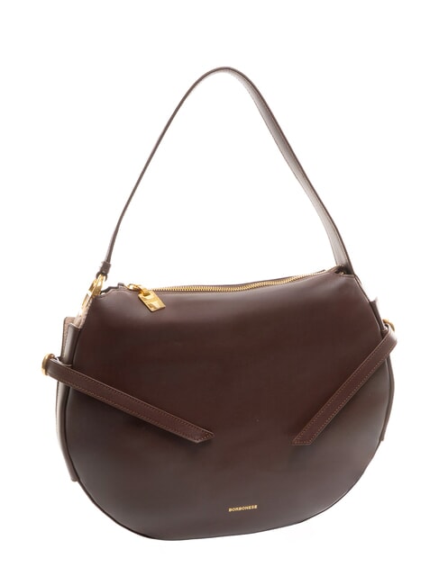 BRIDLE MEDIUM HOBO Bolso hobo mediano de piel napa castaño/champiñón - Bolsos Mujer
