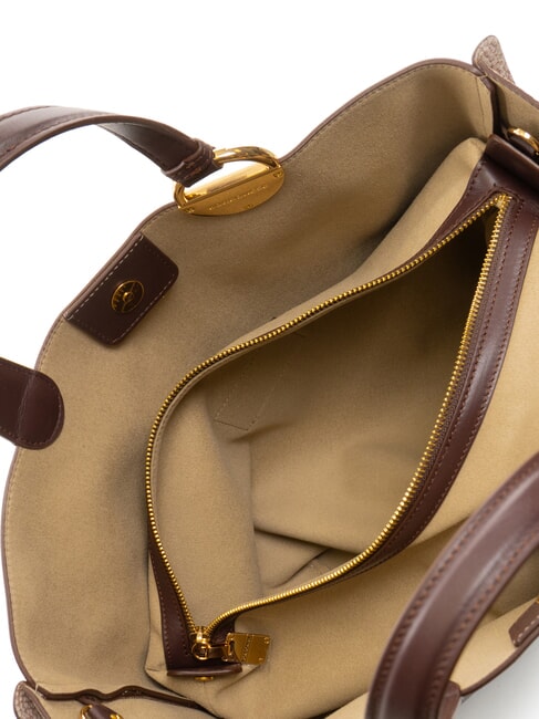 BRIDLE MEDIUM SHOPPER Bolso mediano de piel napa castaño/champiñón - Bolsos Mujer