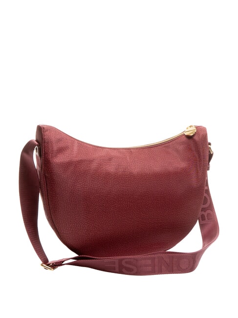 BORBONESO Bolso de hombro LUNA en tejido jet op merlot - Bolsos Mujer