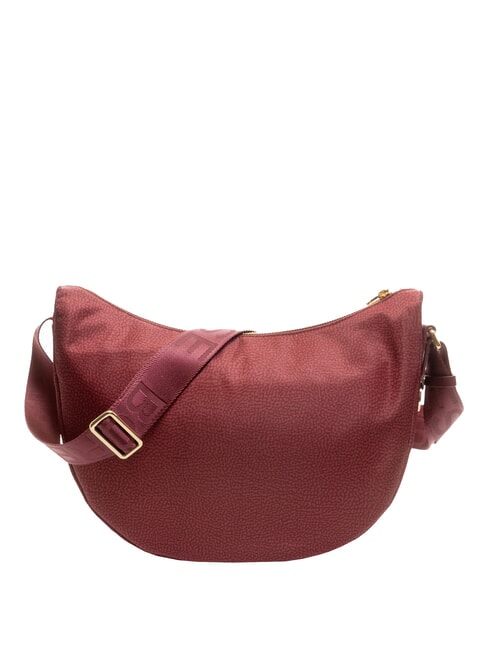 BORBONESO Bolso de hombro LUNA en tejido jet op merlot - Bolsos Mujer
