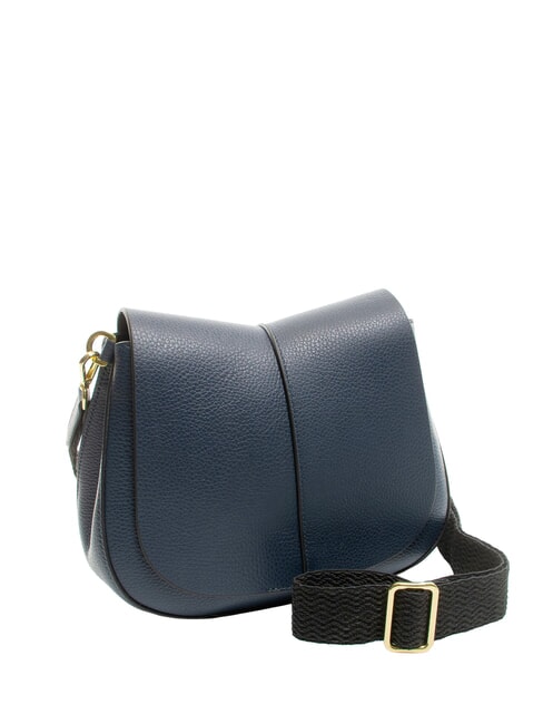 HELENA ROUND Bolso de piel con doble bandolera AZUL - Bolsos Mujer