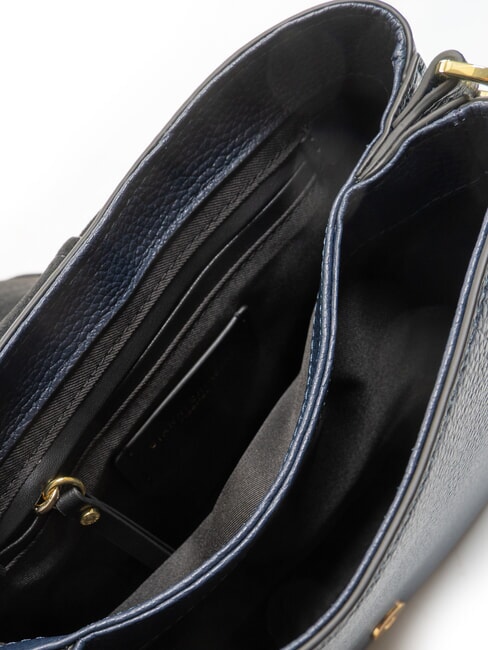 HELENA ROUND Bolso de piel con doble bandolera AZUL - Bolsos Mujer