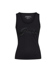 GUESS RAISSA LOGO Camiseta sin mangas con logotipo de diamantes de imitación jetbla - camiseta - 4