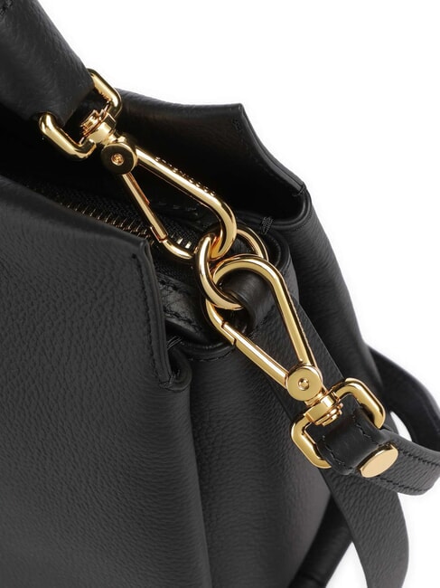 BOHEME GRANA DOUBLE Bolso de mano, con bandolera, en piel negro/coñac - Bolsos Mujer