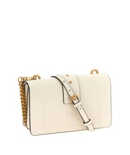 PINKO LOVE ONE CLASSIC Mini bolso de hombro de piel blanco seda-oro antiguo - Bolsos Mujer - 2