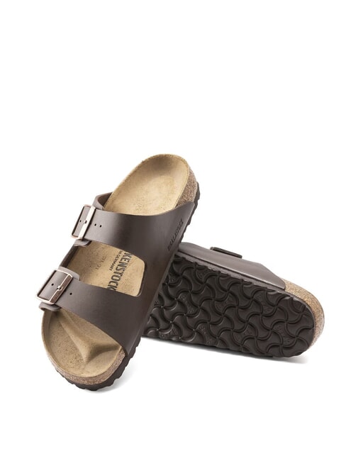 ARIZONA BIRKO FLOR Sandalia tipo zapatilla con dos hebillas marron oscuro - Zapatos unisex