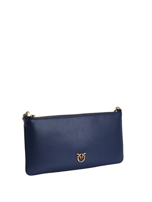 HORIZONTAL FLAT  Bolso bandolera, en piel. Objetivo antiguo sombrío azul índigo - Bolsos Mujer