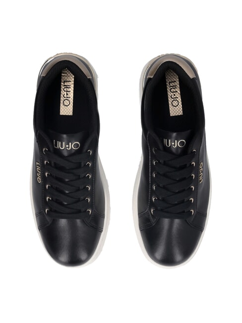 PRETTY 06 Zapatillas de plataforma de cuero negro/oro claro - Zapatos Mujer