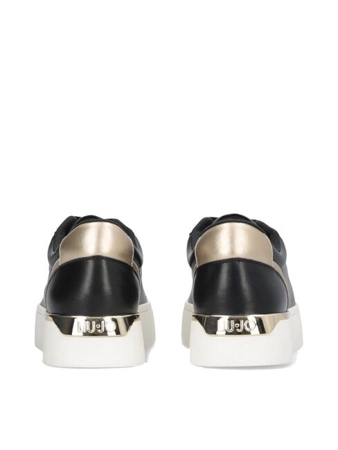 PRETTY 06 Zapatillas de plataforma de cuero negro/oro claro - Zapatos Mujer