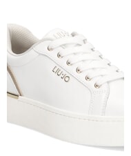 LIUJO PRETTY 06 Zapatillas de plataforma de cuero blanco / dorado claro - Zapatos Mujer - 4