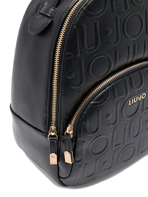 MANHATTAN Mochila mediana con logo en relieve NEGRO - Bolsos Mujer