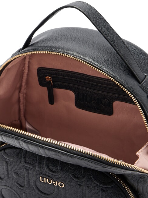 MANHATTAN Mochila mediana con logo en relieve NEGRO - Bolsos Mujer