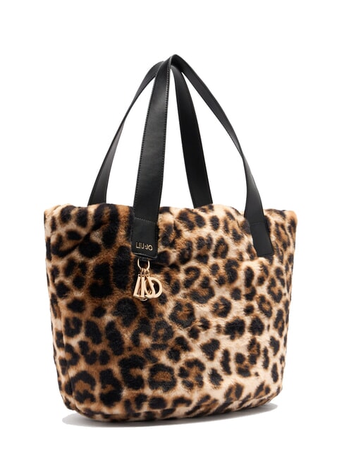 VERRY Bolso grande de peluche tipo hobo mácula natural. - Bolsos Mujer