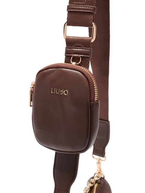 ACHALA Bolso pequeño con cadena y bolsito marrón claro - Bolsos Mujer