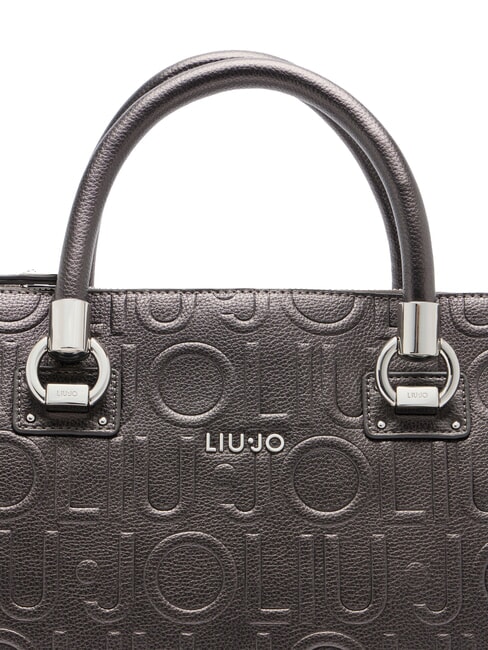 MANHATTAN Bolso mediano tipo cartera con logotipo antracita se reunió. - Bolsos Mujer