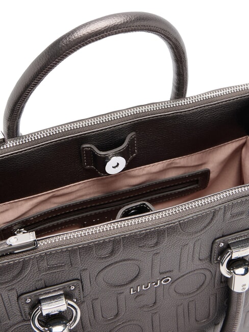 MANHATTAN Bolso mediano tipo cartera con logotipo antracita se reunió. - Bolsos Mujer