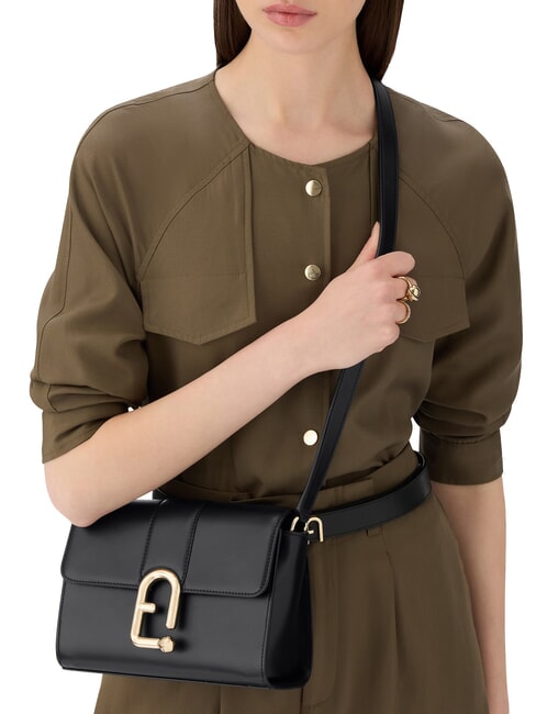 URBAN Bolso bandolera pequeño de piel negro - Bolsos Mujer