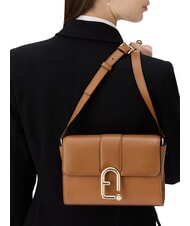 FURLA URBAN Bolso bandolera pequeño de piel brandy - Bolsos Mujer - 6